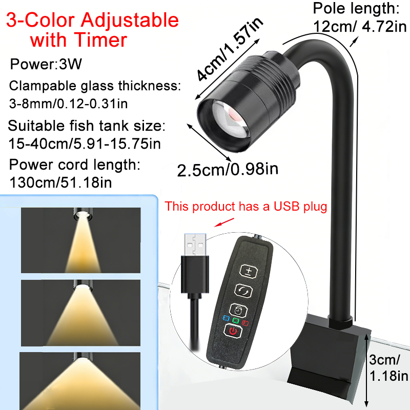 Aquarium Plant Light - USB 3W Güney Amerika Akvaryum Spot