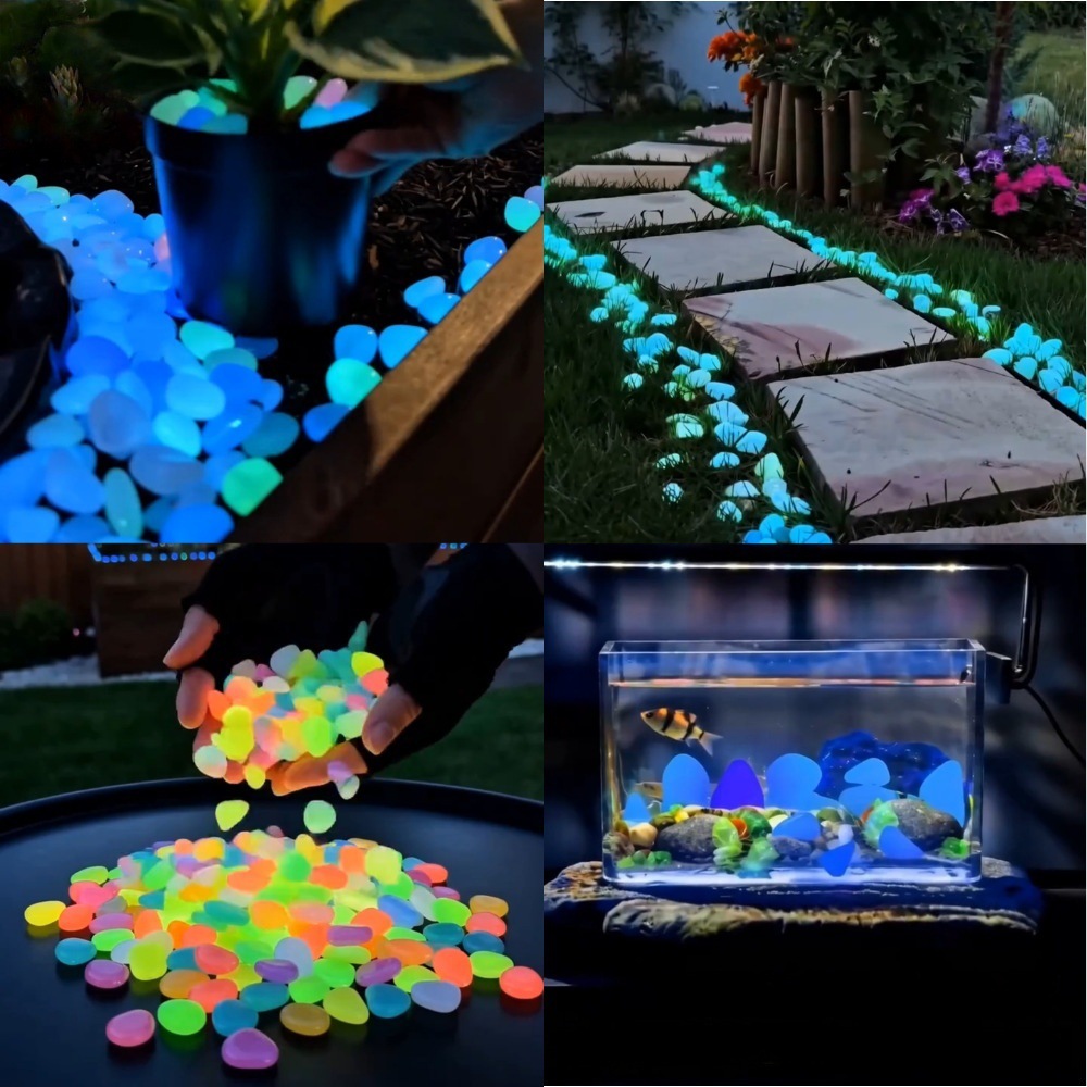 Planted Tank - Karanlıkta Parlayan Renkli Taşlar, Bahçe Taşları,