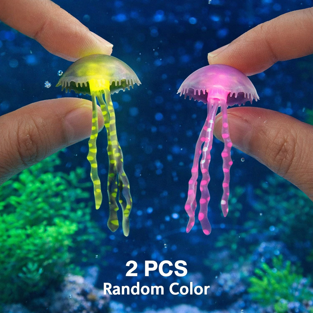 Aquarium Plants Live - Aydınlık Simülasyon Denizanası 2 Adet Rastgele