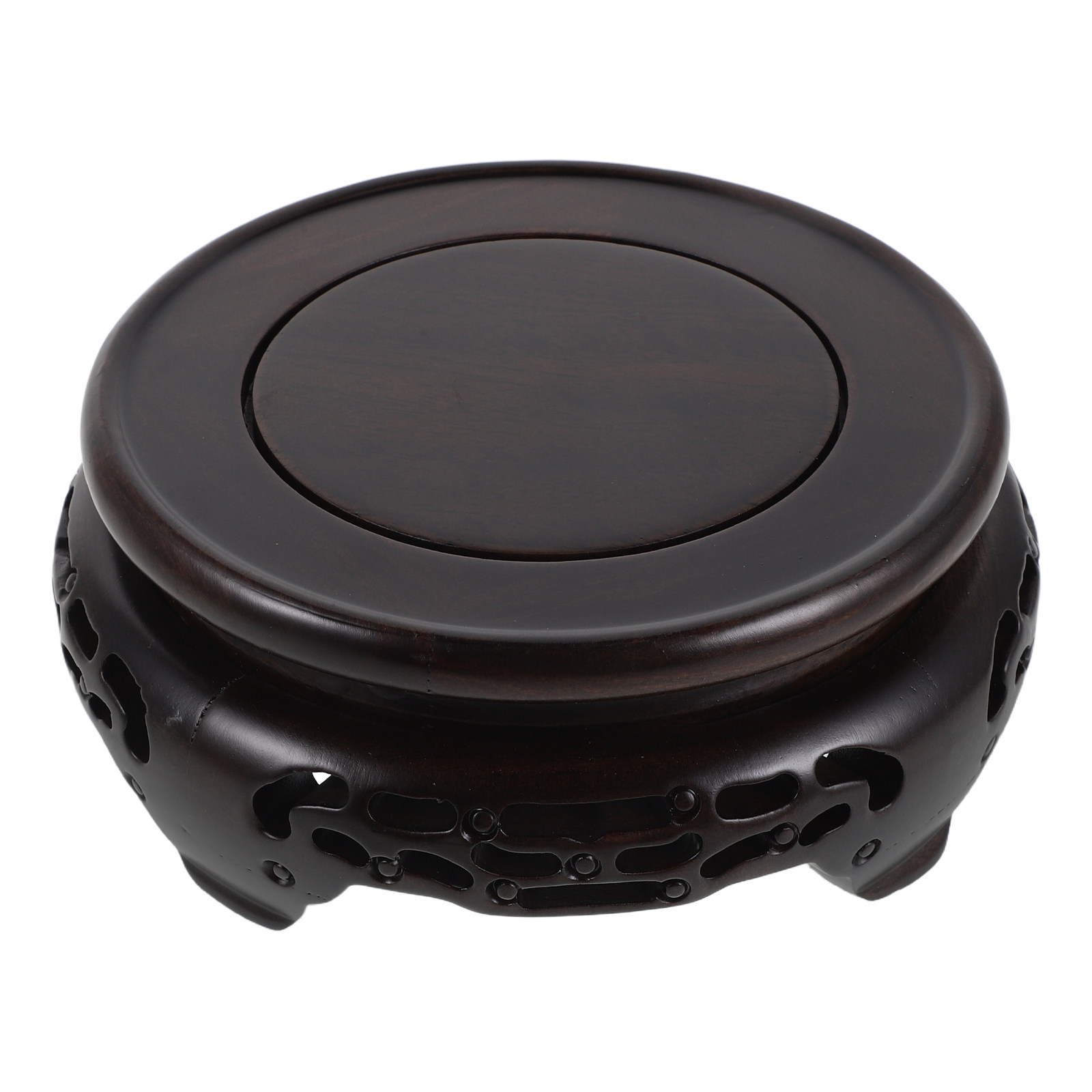Plant Aquarium Pot - Ahşap Vazo Standı, Yuvarlak Tabanlı Vazo,